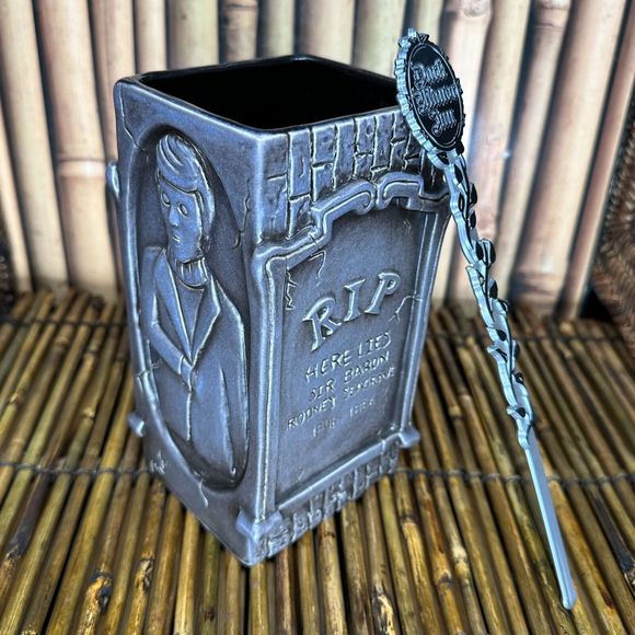The Dark Manor Opening Weekend Munktiki Tiki Mug + Swizzle #46/100 Tombstone - Picture 1 of 8